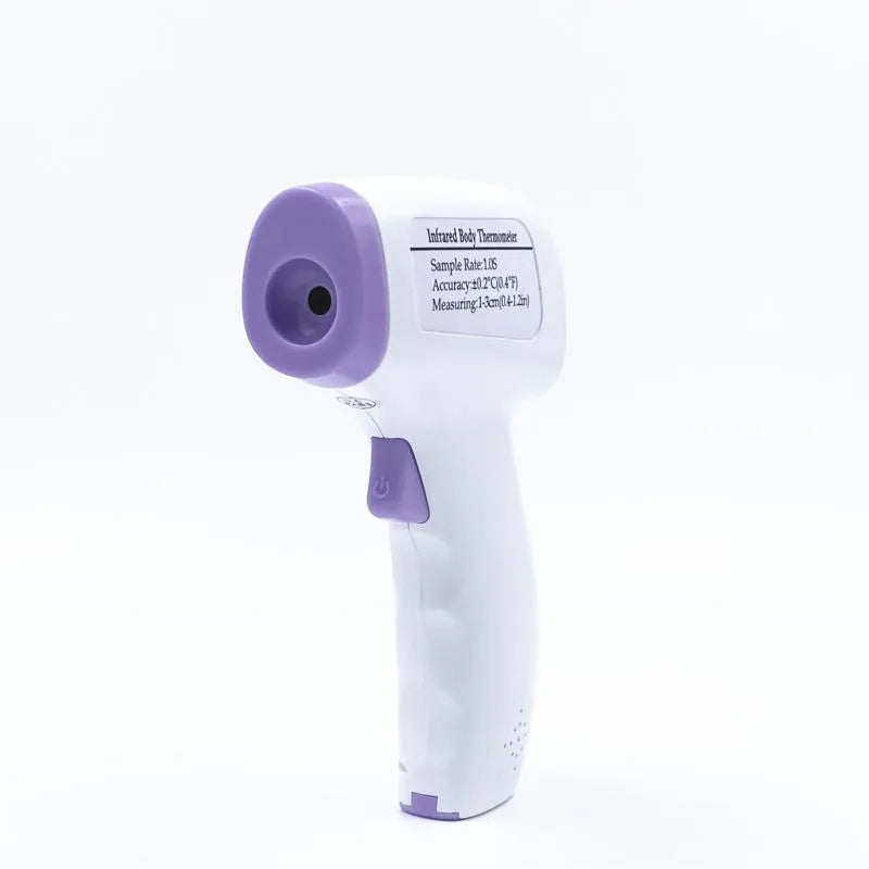 White digital non-contact thermometer for measuring water temperature.