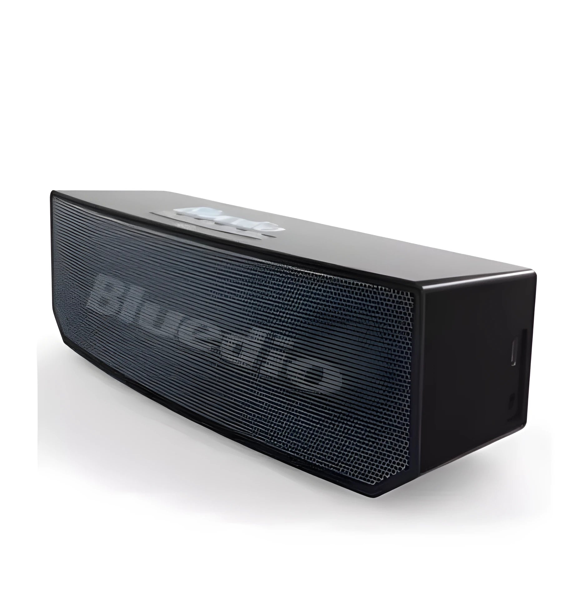 Black Bs-6 cloud smart speaker with 52mm drivers and micro-USB charging port.