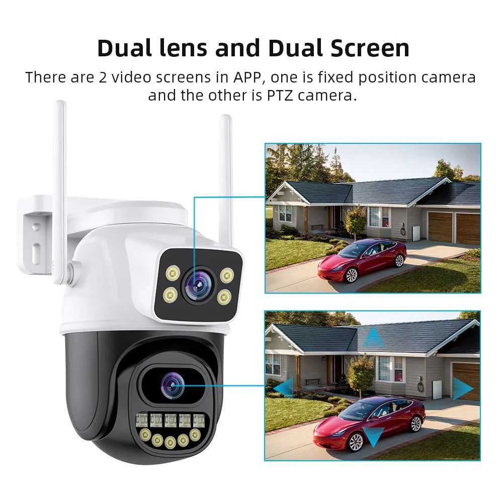 QX127 binocular wireless home surveillance camera with dual light night vision and UK power supply