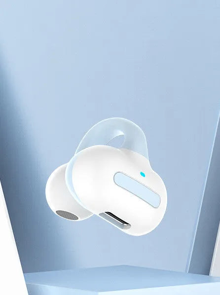 Clip-on Bluetooth headset earphones in black, white, pink, or blue colour options