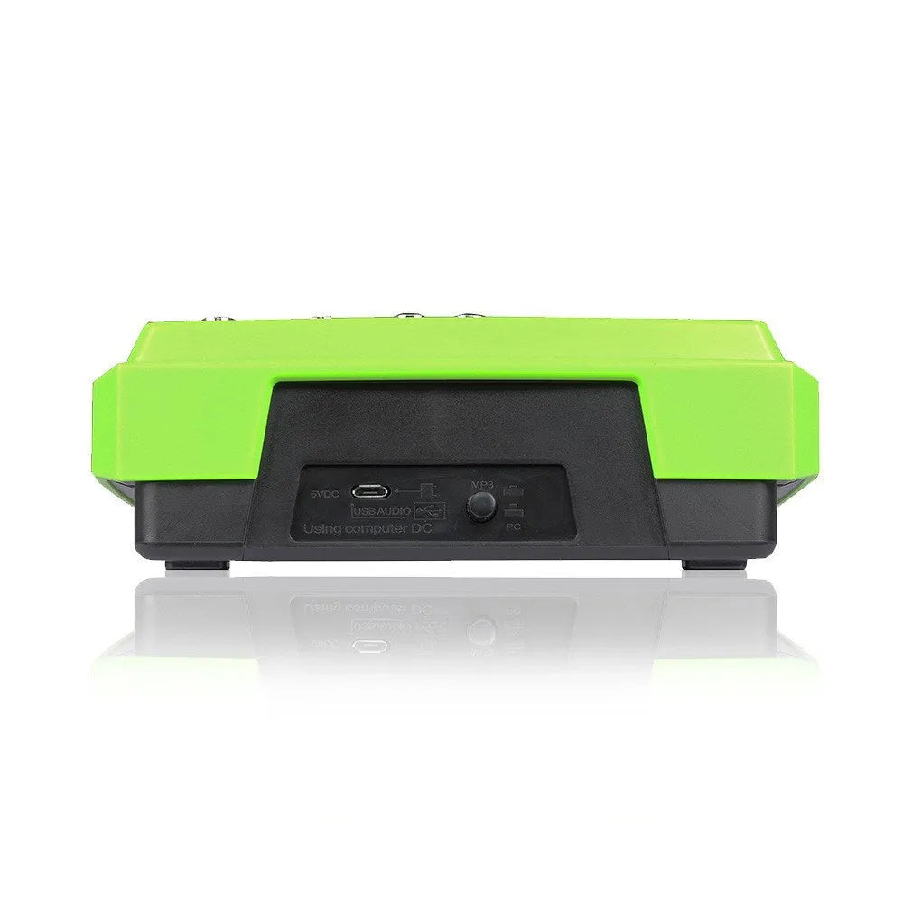 USB audio processor with colour LED mixer, available in green, red or yellow