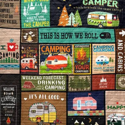 Outdoor camping blanket in soft polyester lamb cashmere cotton construction with multiple size options