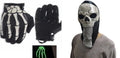 Skull luminous outdoor non-slip full finger touch screen riding gloves in khaki luminous colour