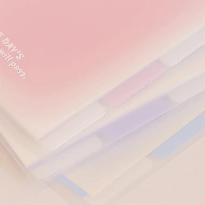 PP cover notebook in Dream Pink colour, A5 size, with lined wood-free paper pages and simple colourful design