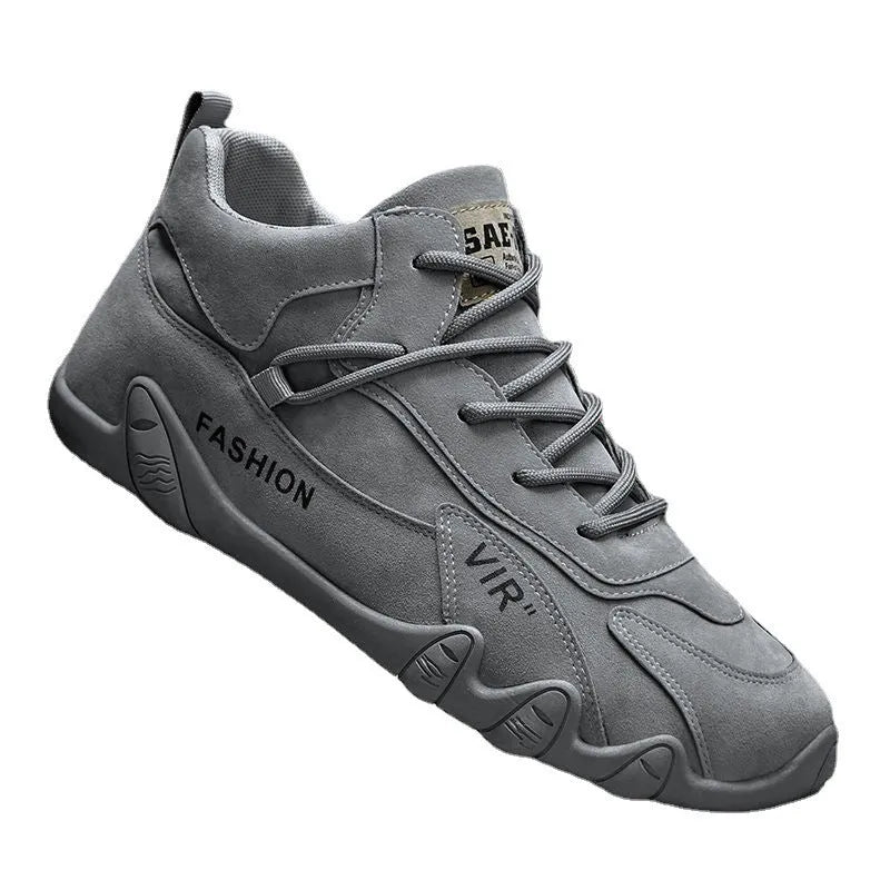 Men's black low-cut casual shoes with elastic band and non-slip sole