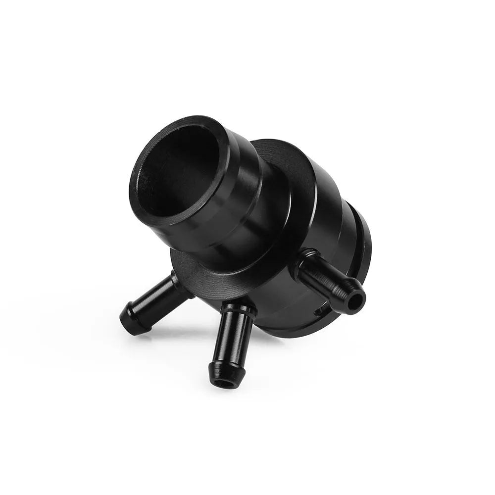 Black and titanium coloured ABS plastic vacuum adapter tee kit for second generation engines