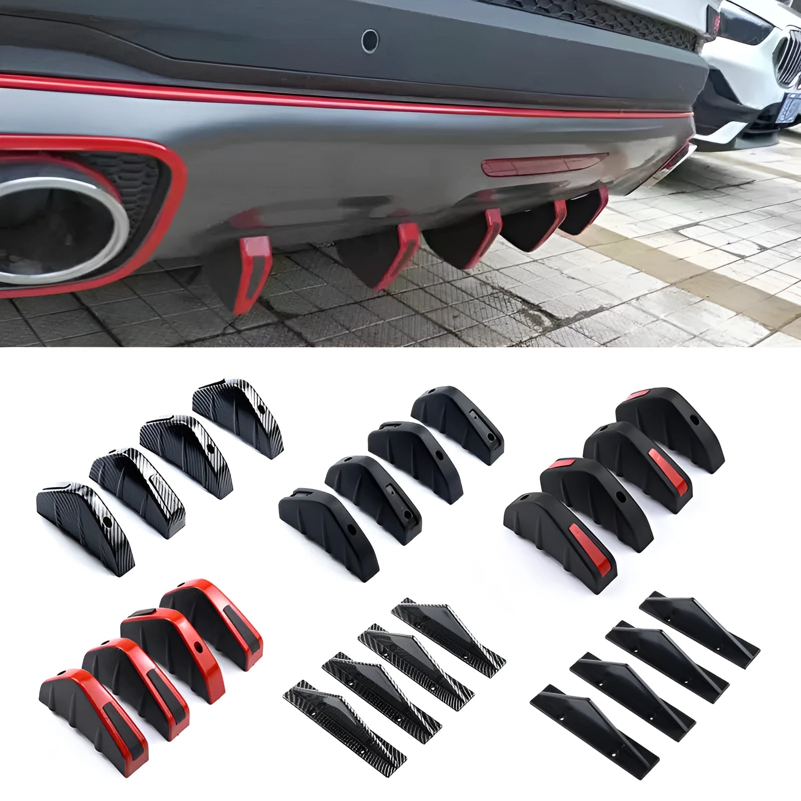 Black triangular car rear spoiler with 15cm width for General Motors vehicles