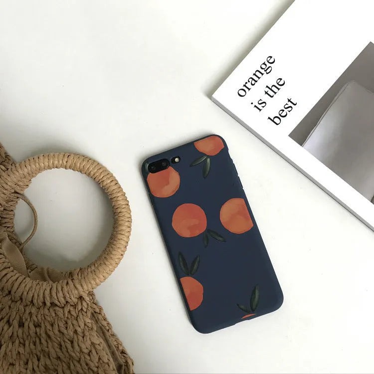 Blue TPU matte soft-shell phone case for iPhone on a white background.