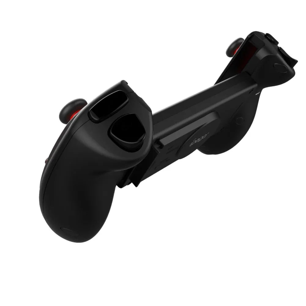 Red telescopic wireless gamepad controller extended with USB charging cable