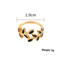 Gold electroplated acrylic fashion ring with geometric leaf design in floral shape for women