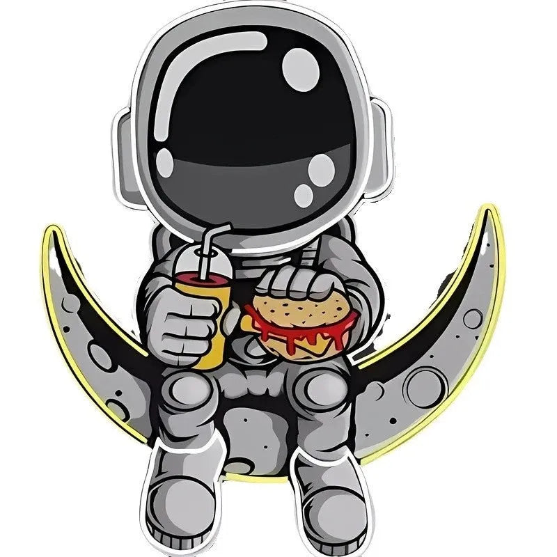 Astronaut-shaped wall-mounted neon light with USB power cord in blue or white colour options