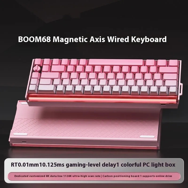 BOOM68 compact mechanical keyboard with RGB backlighting in green magic blade colour with TTC King Axis SE switches.