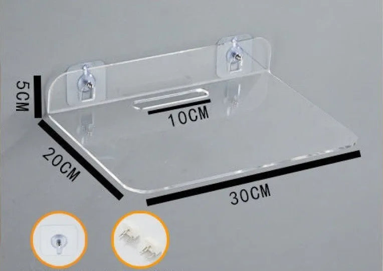 Acrylic no-drill camera monitoring bracket right angle wall mount with glue and nail in black finish