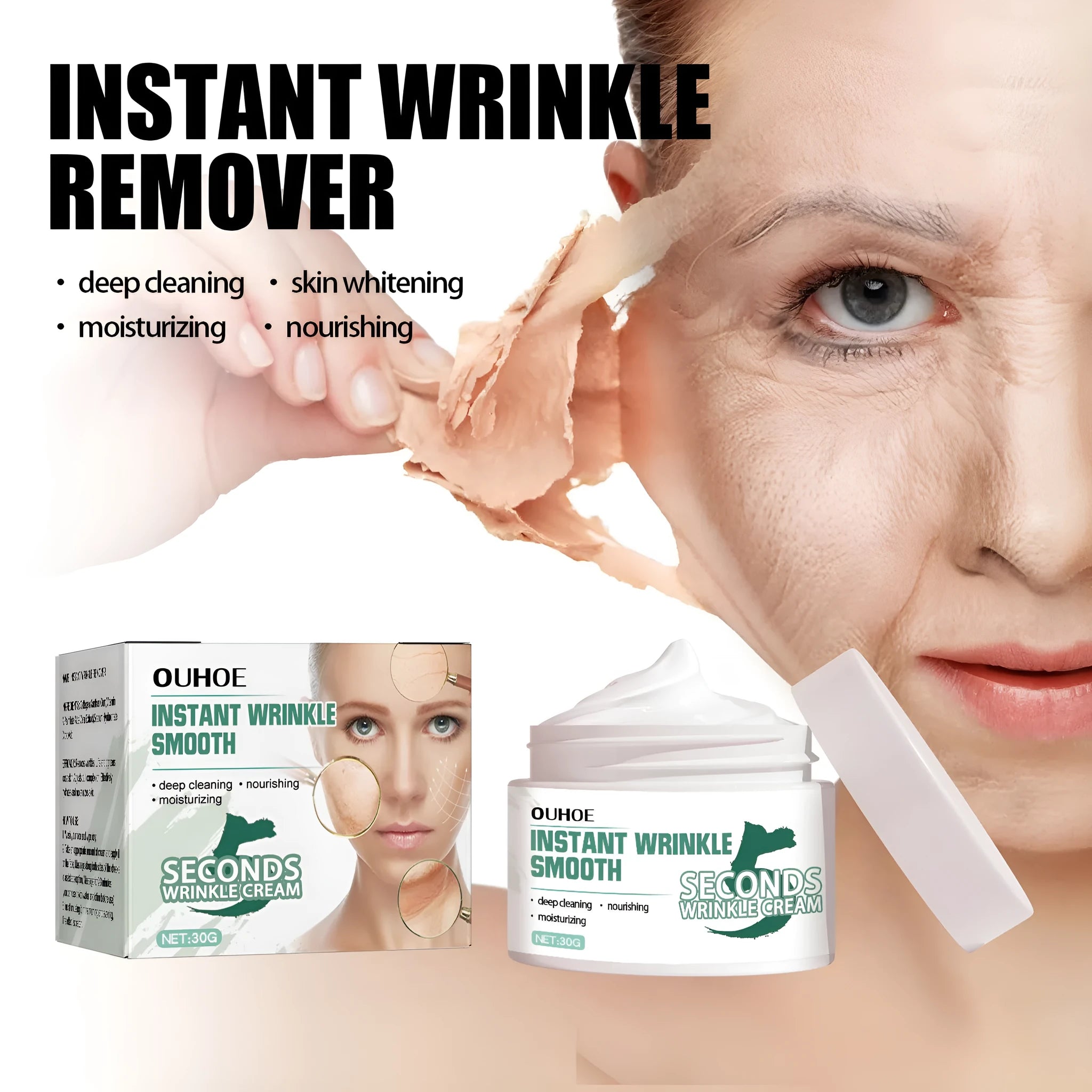 30g container of anti-aging anti-wrinkle hydrating face cream