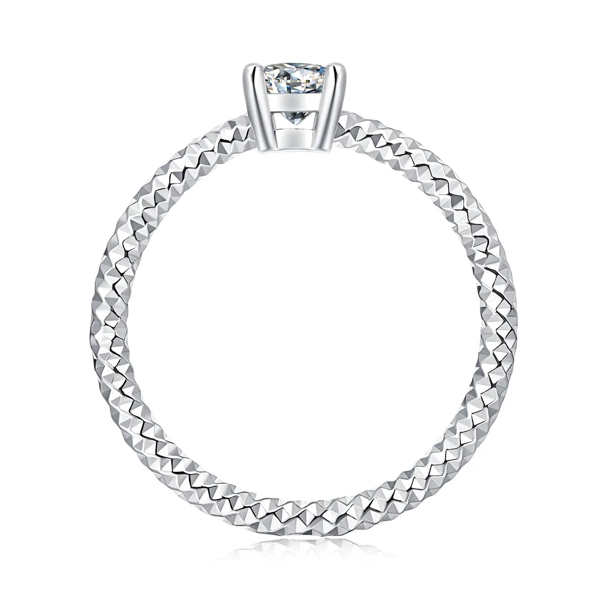 Wedding ring set with top-quality moissanite, S925 silver, platinum plated, 0.5 carat, gift box