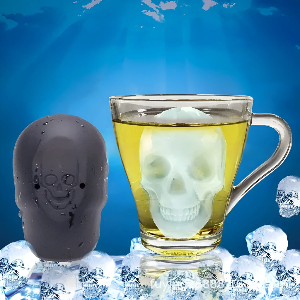 3D Halloween skull ice cube maker mould tray made from food grade silicone