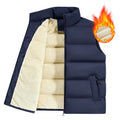 Striped lambswool men's vest in black, dark blue, or red for autumn and winter wear