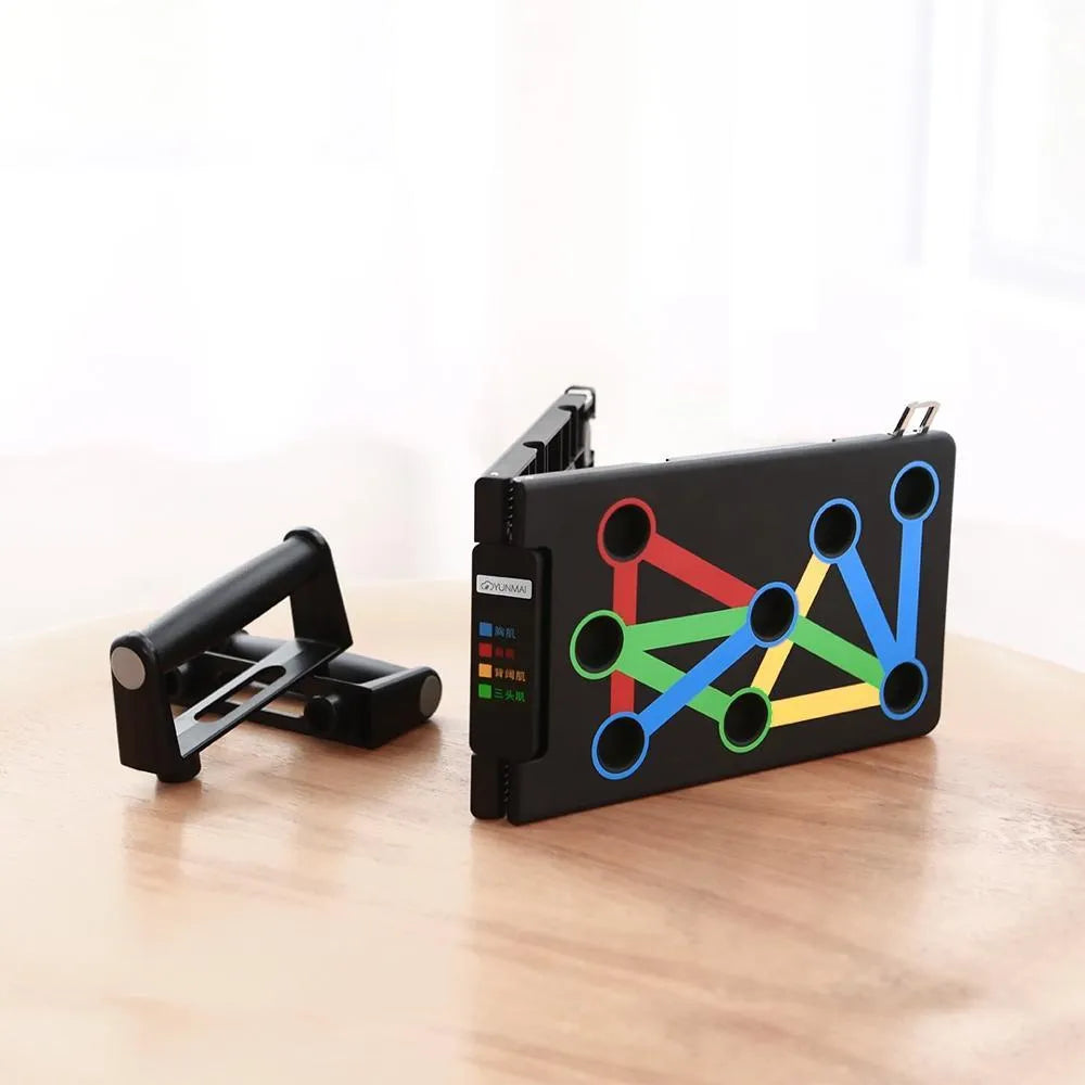 Yunmai black push-up stand with ABS construction, main body 300x180x36mm, handles 172x93x36mm