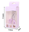 SUNFLOWER A4 chrome scissor handle eyelash curler with tail, lightweight carbon steel lash curler on white background
