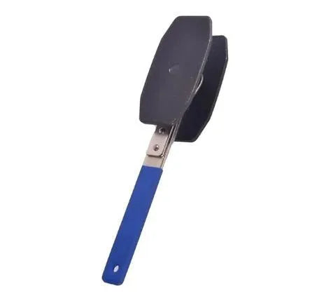 Black stainless steel brake caliper press with ratchet mechanism, 270mm length, on a workshop bench