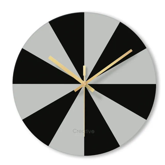 Minimalist transparent tempered glass wall clock with 29.5cm diameter on a white wall