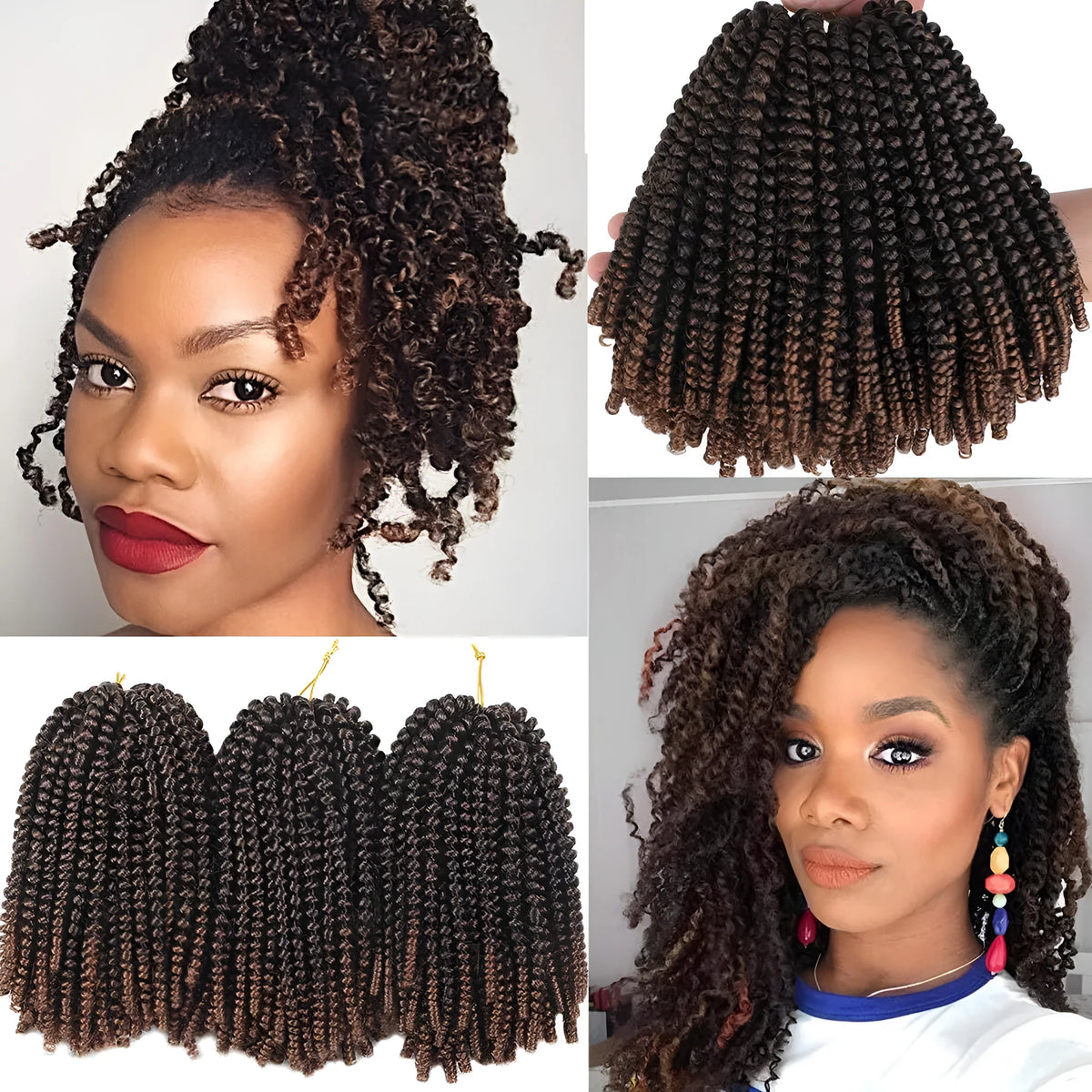 110g chemical fibre hair extensions, 8 inch clip-in synthetic hairpieces in 1B, 27, 30 and 350 colours