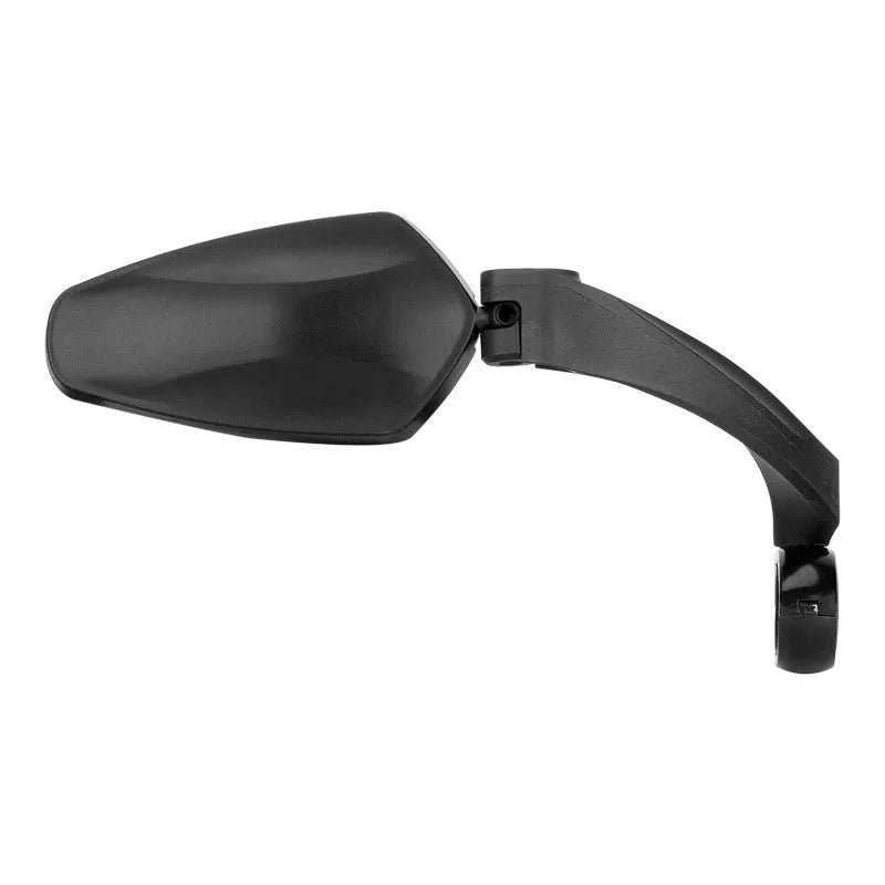 Black rotatable rearview mirror for mountain bike handlebars with acrylic lens