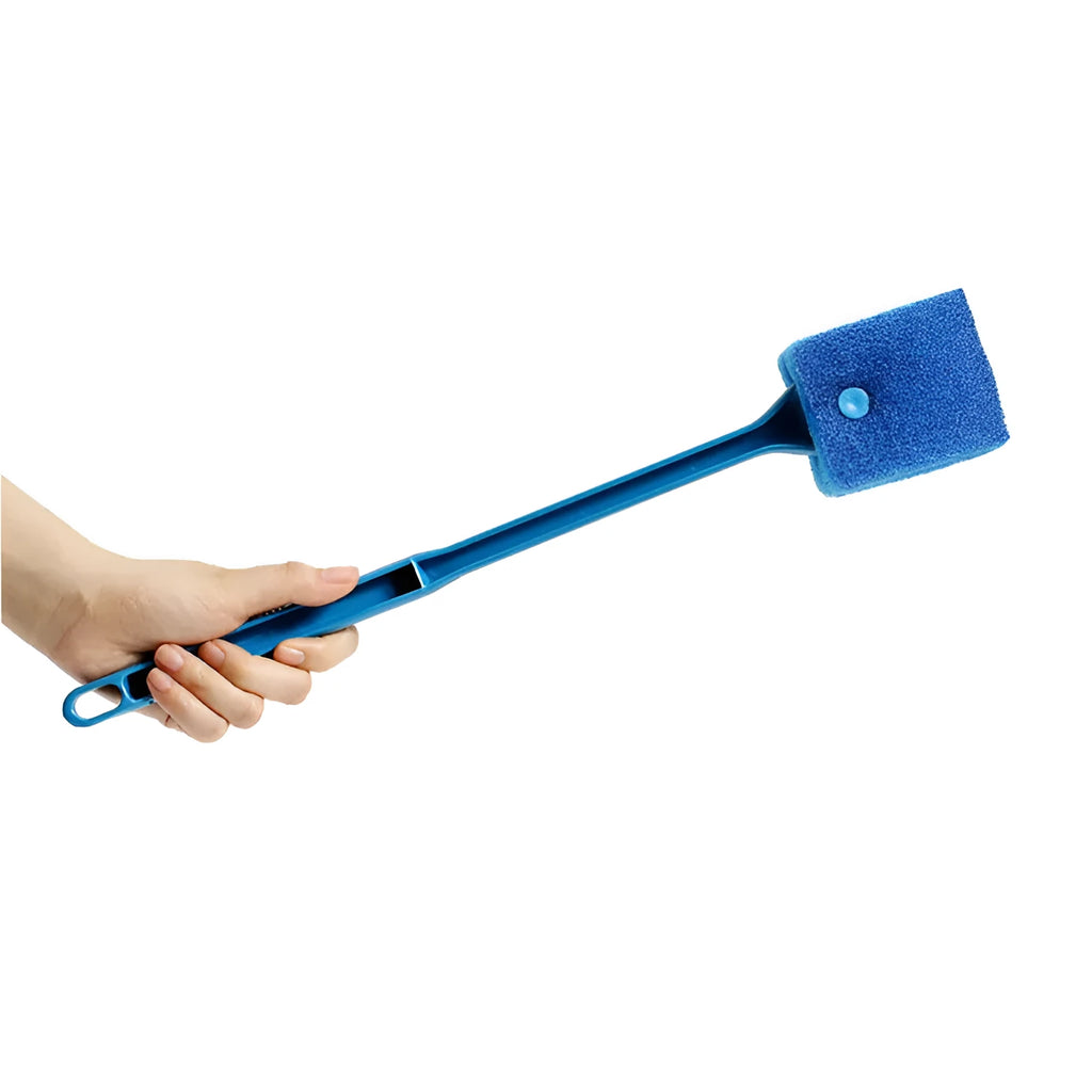 Long handle double-sided cleaning brush for aquarium in blue colour, 40cm or 23cm size options