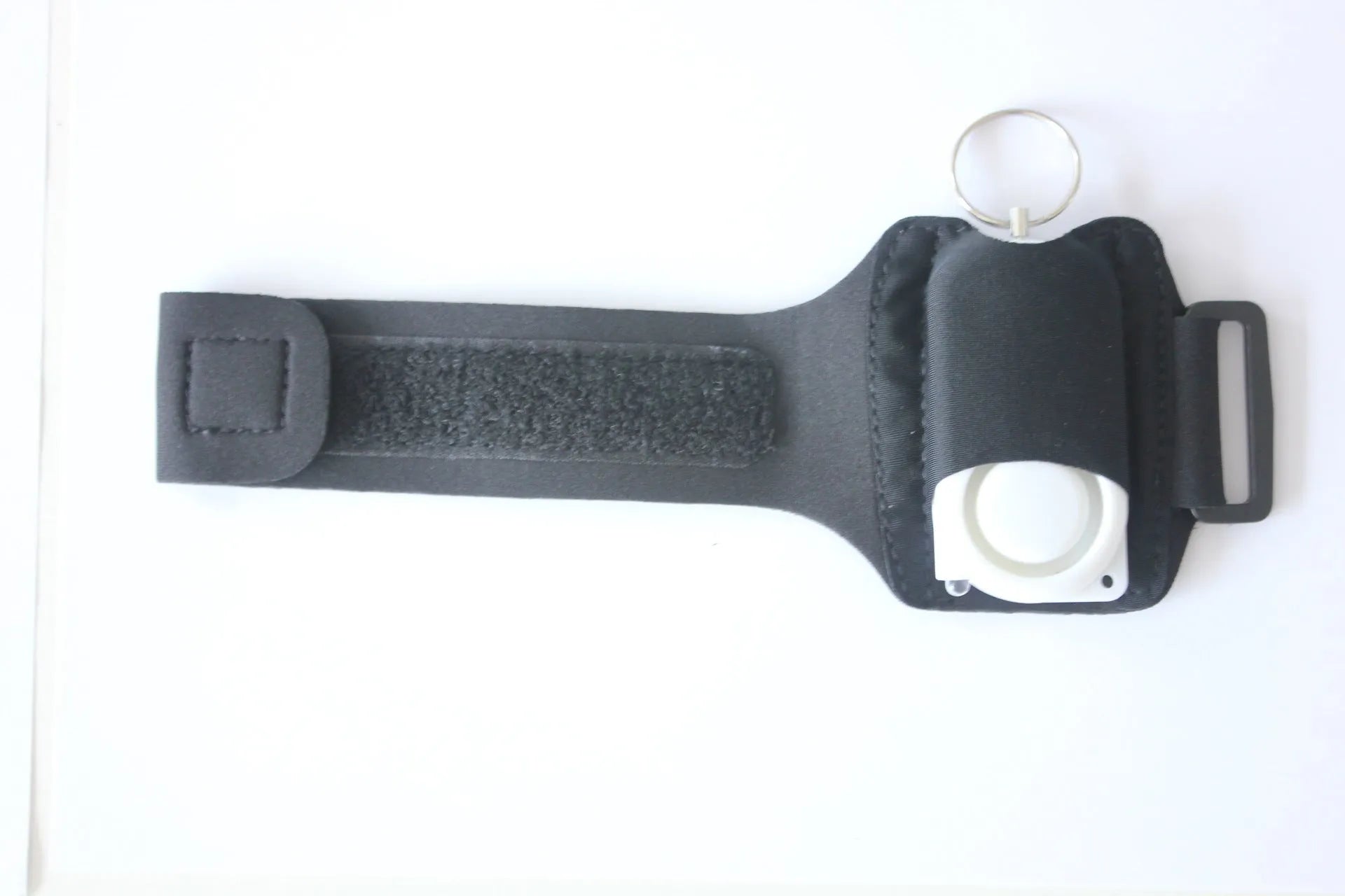 Runner personal alarm with LED flashing light and adjustable wristband, black, 7.5x4x1cm