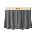 Men's solid colour ice silk underwear in loose mid-waist design on size chart