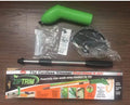 Cordless lawn trimmer with ABS nylon body, 37.5cm length, extension pole, and protective debris shield for garden weeding
