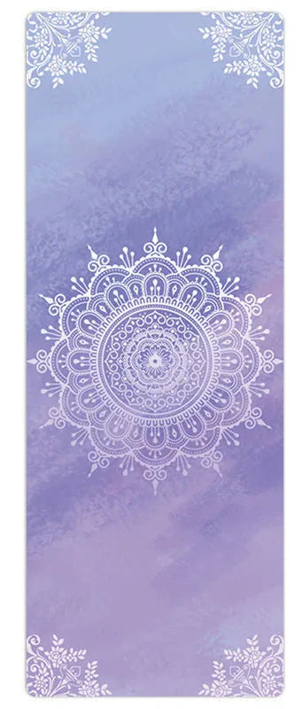Non-slip yoga mat with rubber base, multicolour design showing elk pattern, 5mm thickness for yoga practice