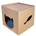 30cm cube corrugated paper cat scratch board with pet milk carton design