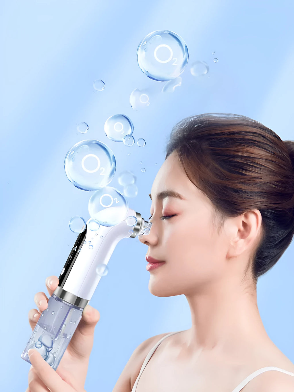 Small micro bubble skin beauty instrument with host, 6 probes, and USB charger