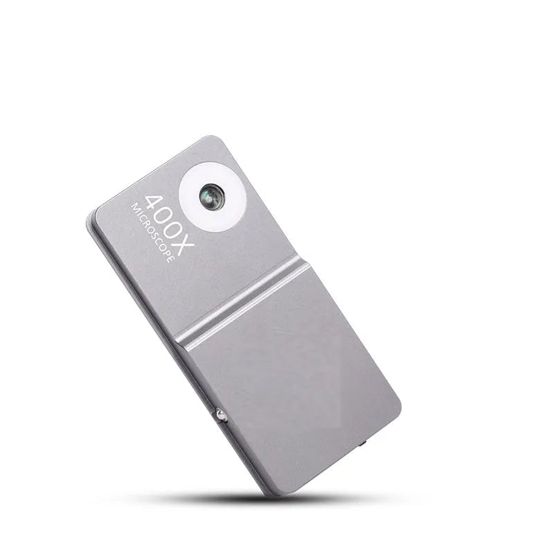 Black and silver aluminium alloy and TPU mobile phone microscope lens with 400X magnification for iPhone models