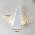 Modern minimalist corridor peacock wall lamp with iron lampshade in black finish, warm light, Scandinavian style