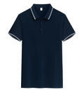 Pure cotton soft polo shirt with lapel collar and short sleeves in army green, straight fit, business casual men's top