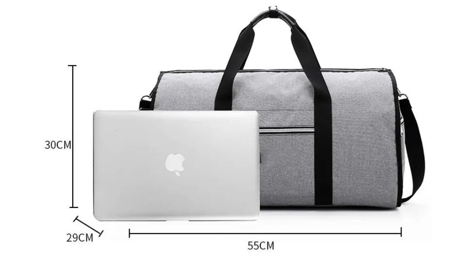 A medium-sized cylindrical travel bag in Oxford cloth, shown in black, featuring a zipper opening.