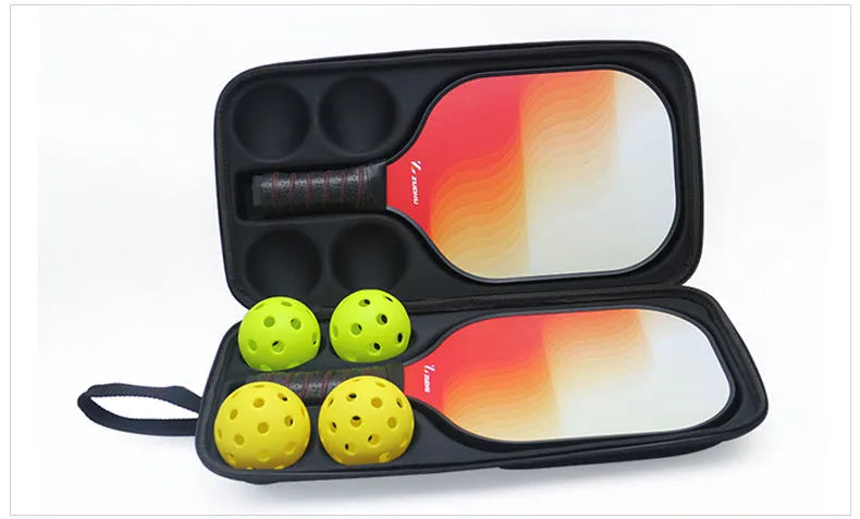 Black EVA pickleball racket storage bag with shoulder straps, showing front view