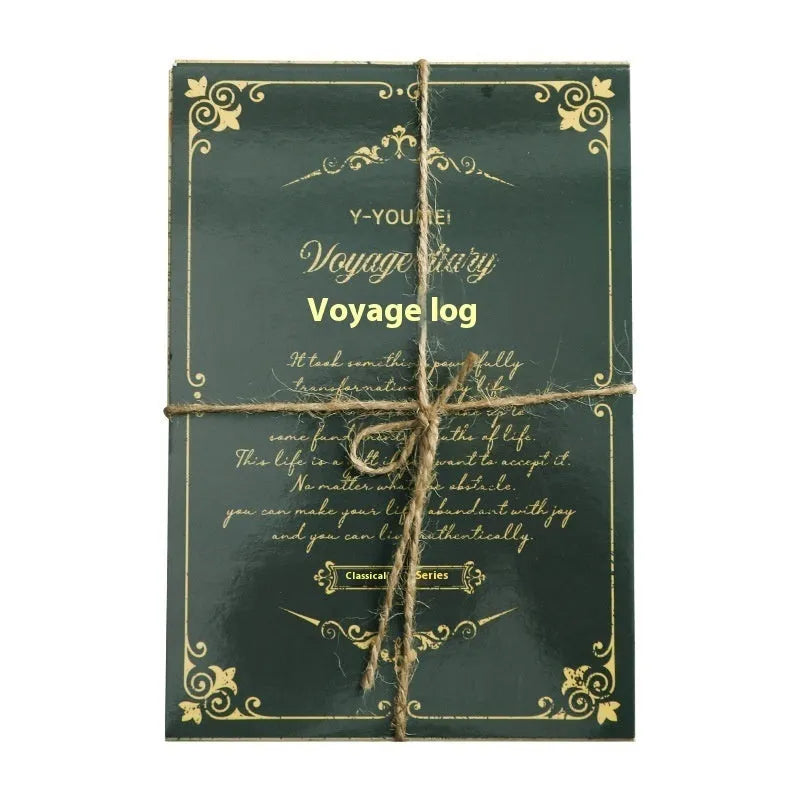 Retro literary notebook with classical letter design in six colour theme options