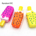 Vinyl simulation popsicle ice cream dog toy with squeaker, 15cm, random colour, on white background