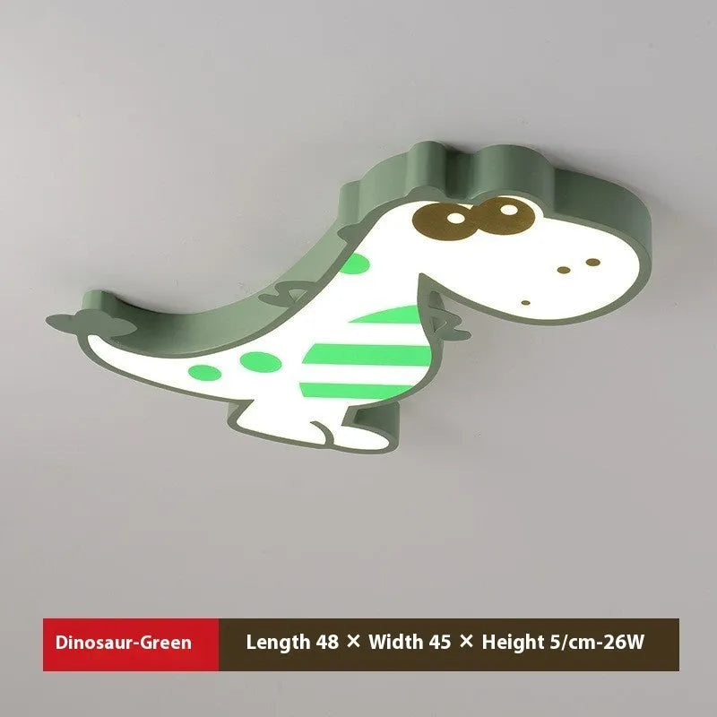 48cm green dinosaur ceiling light with adjustable dimming for children's bedrooms