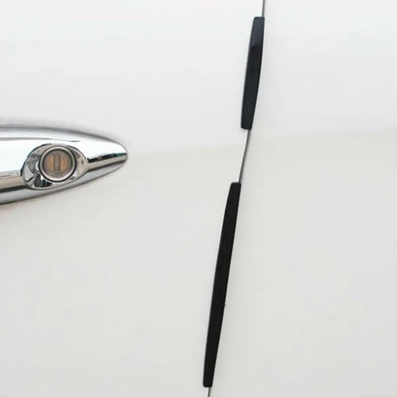 8-piece car door guard set with U-channel trim in black and transparent, long edge 135mm and short edge 65mm