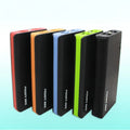 20000mAh portable power bank in blue colour showing front with USB port, dimensions 145mm by 68mm.