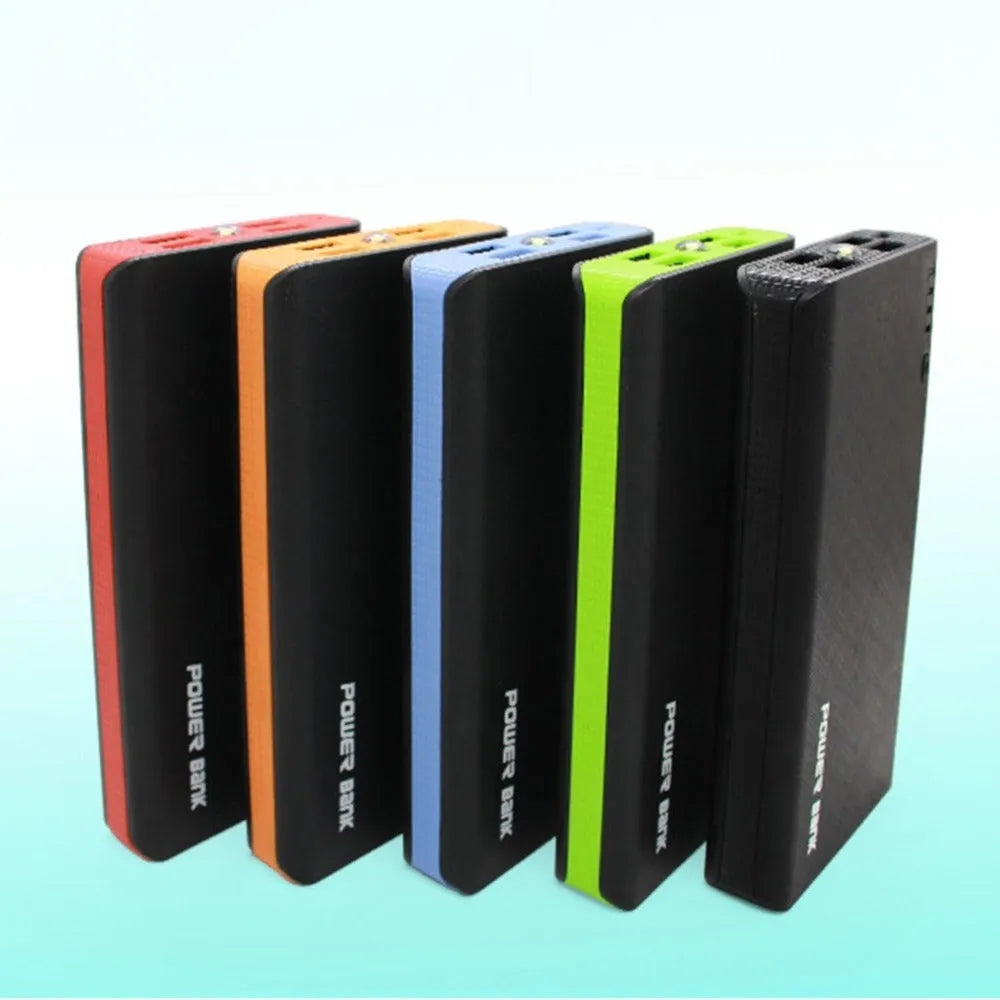 20000mAh portable power bank in blue colour showing front with USB port, dimensions 145mm by 68mm.