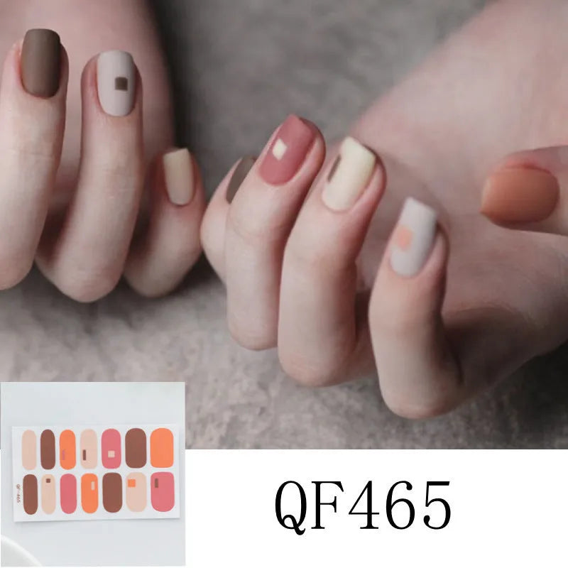 3D diamond waterproof nail stickers for pregnant women, 14 full coverage stickers per pack, multiple colour styles