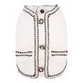 Quilted cartoon-style dog coat in light purple colour for winter warmth