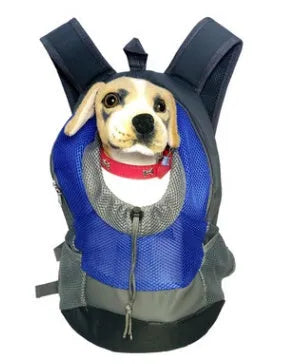 Breathable nylon pet backpack for small dogs and cats, classic solid colour, available in multiple colours.