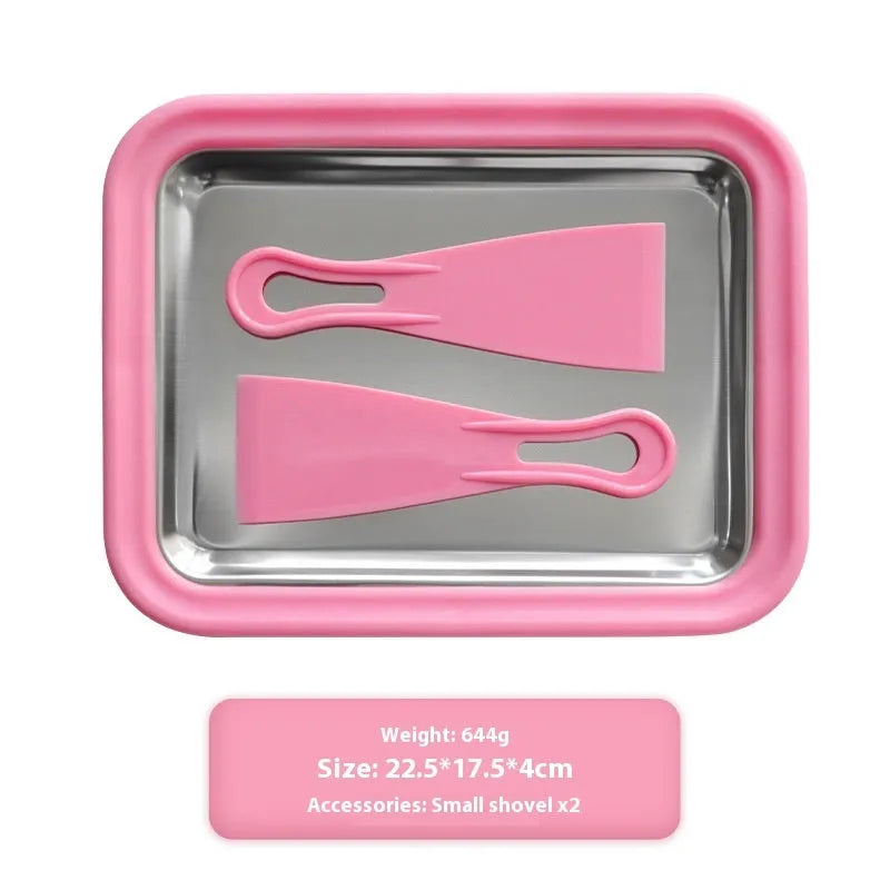 Manual DIY fried yoghurt machine for children in green, pink, rose red, or white, measuring 22.5cm x 17.5cm