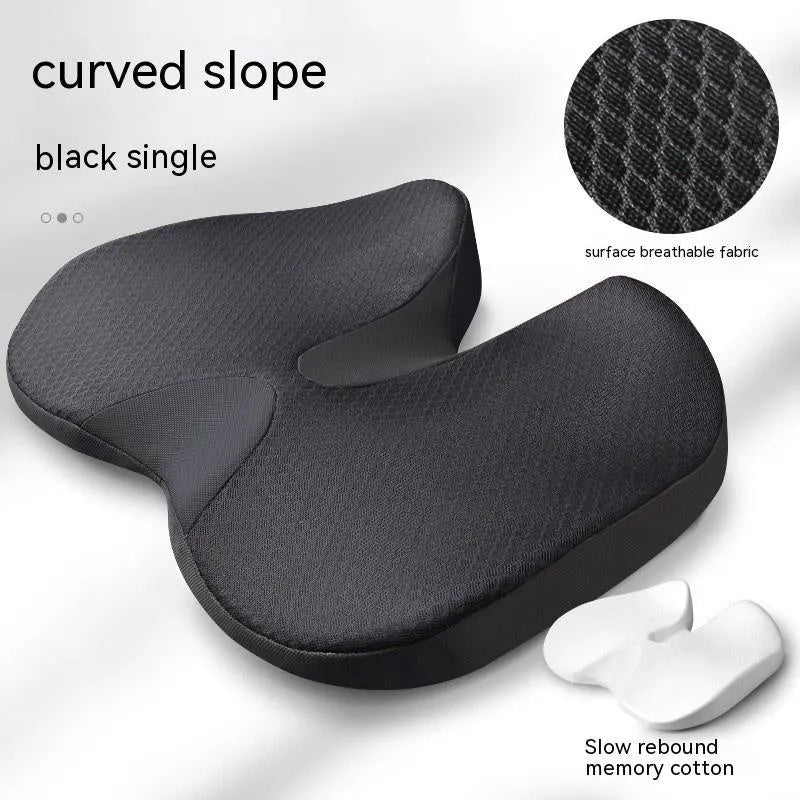 Curved bevel seat cushion in four colour options for tailbone and back support